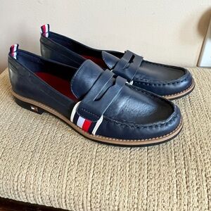 Tommy Hilfiger Navy Blue Loafers with Red Accents